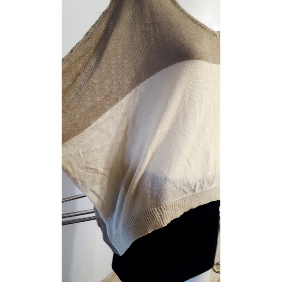 🔖Vtg 90's-Y2K Knit Top🍂TU 🍂Breathable|Fishnet Back| Wide Long Sleeve - Picture 4 of 12